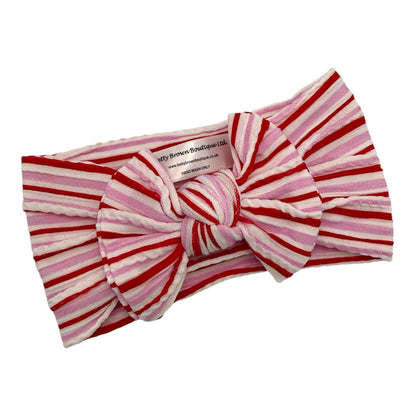 Gingham Gingerbread Man Christmas Smaller Bow Headband - Image 1