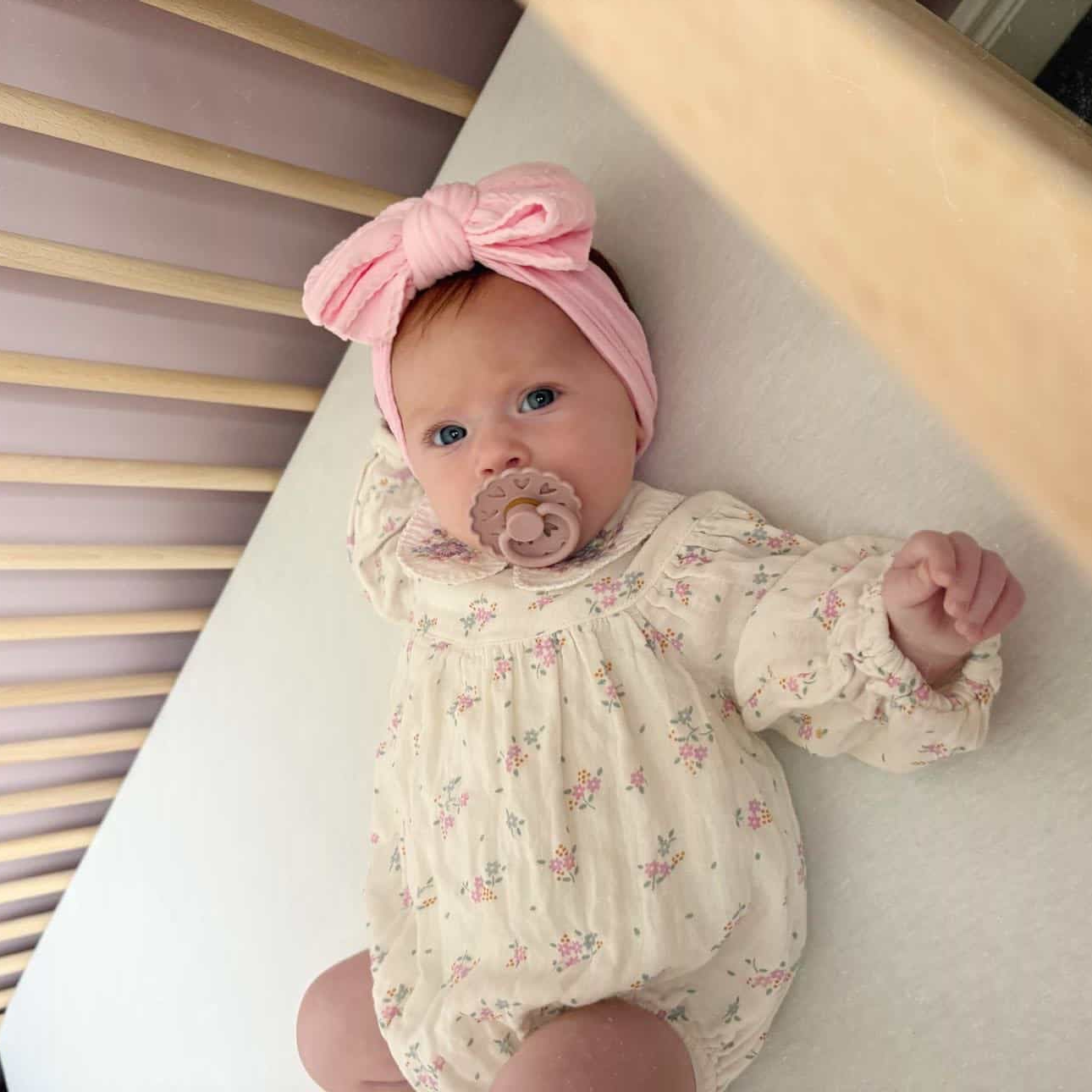 Pink Blossom Larger Bow Cable Knit Headband