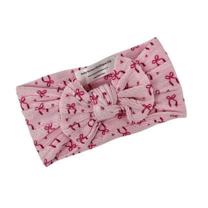Pink Bow Print Smaller Bow Headband for Girls From Babies - Image 2