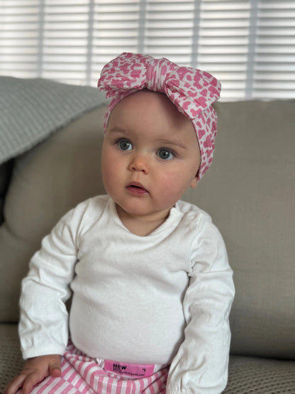 Pink Cow Larger Bow Headband For Newborns to 3 Years old - Image 6