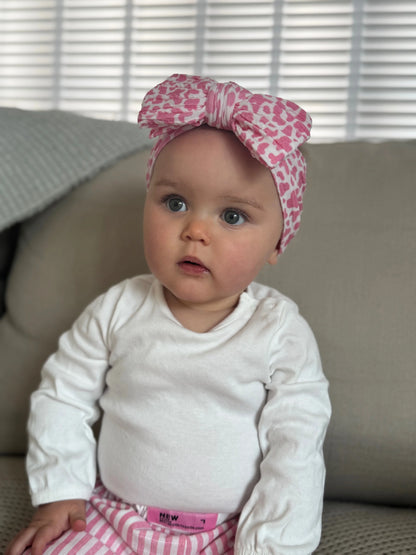 Pink Cow Larger Bow Headband For Newborns to 3 Years old - Image 7