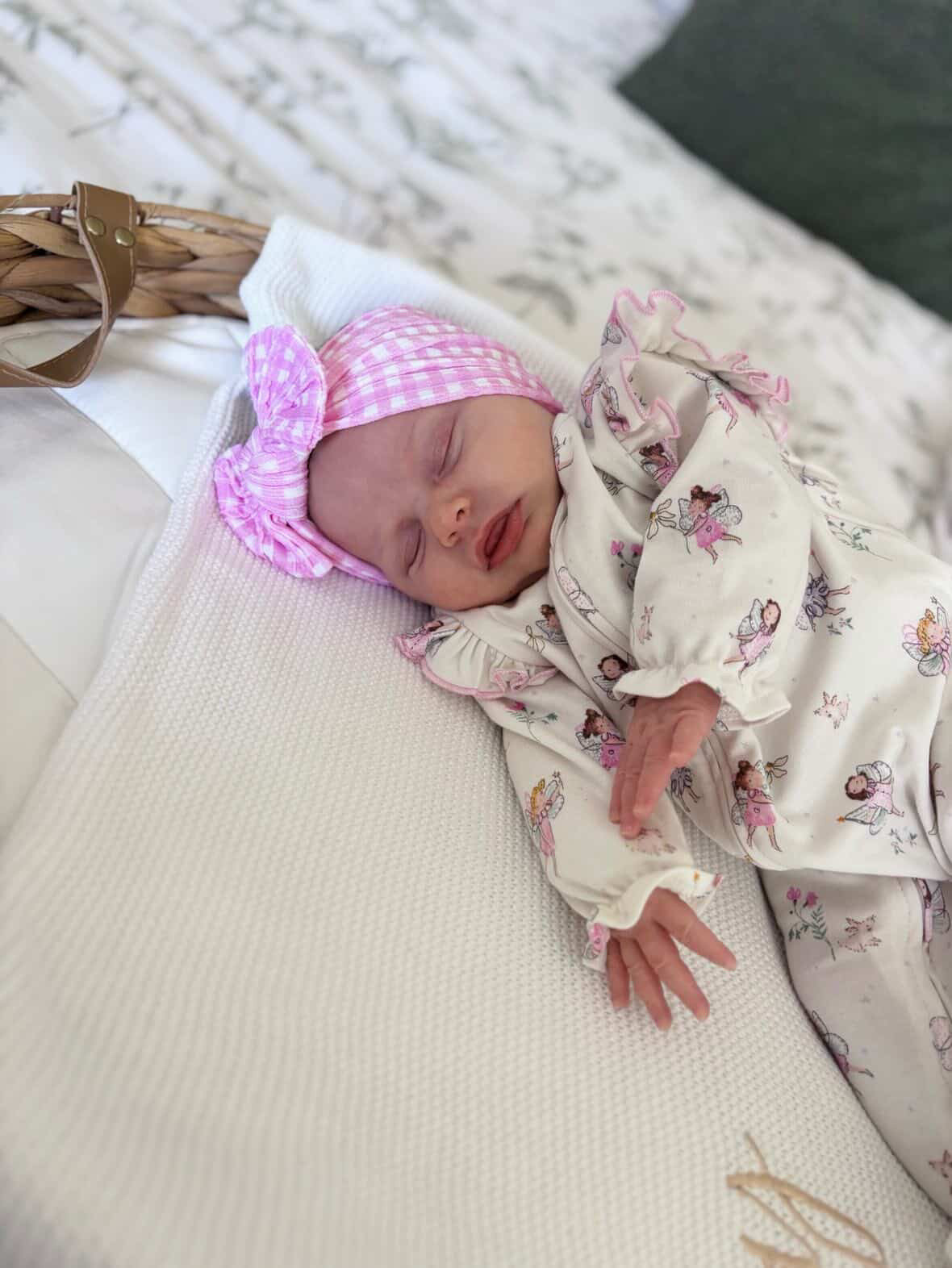 Pink Gingham Smaller Bow Headband For Babies To Toddlers - Image 5