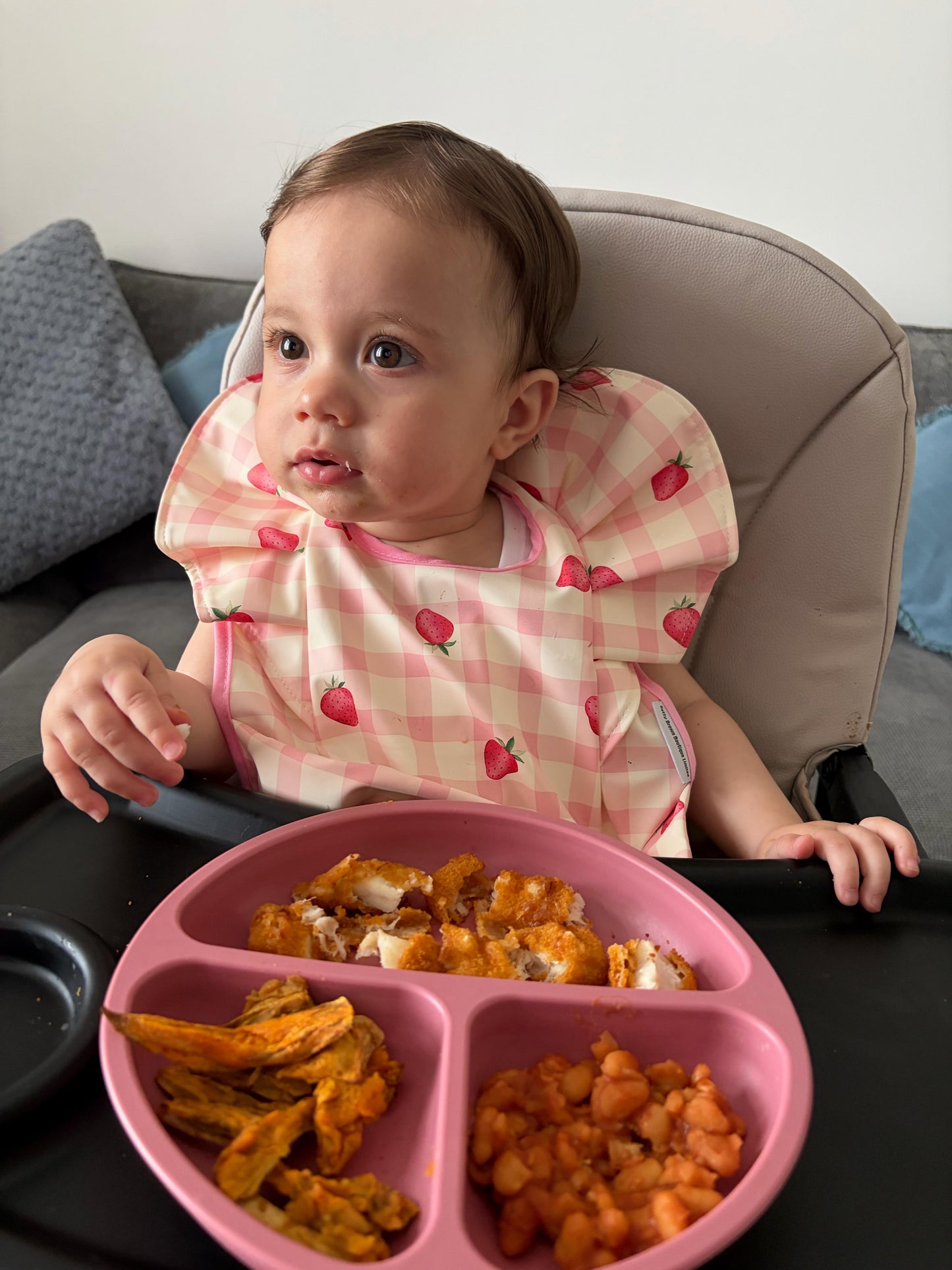 Croissant Pattern Frill Waterproof Bib For 6-18 Months Old - Image 10