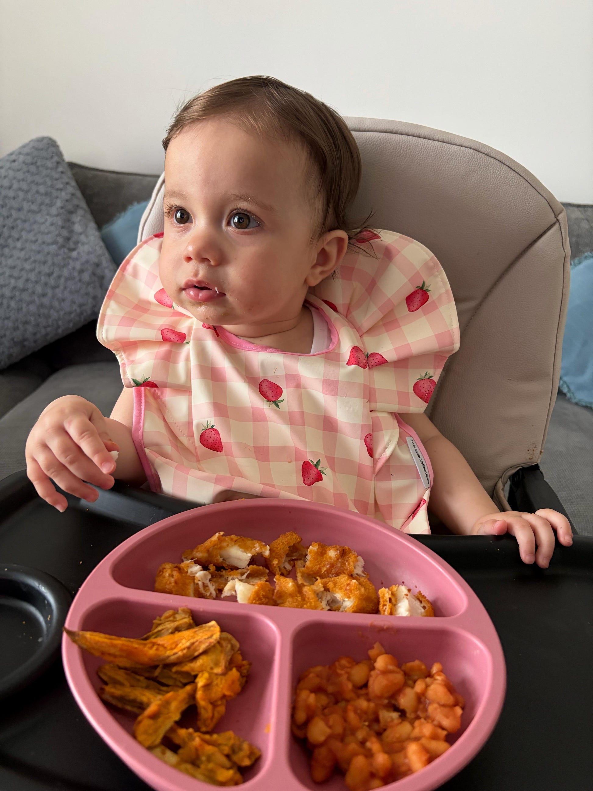 Croissant Pattern Frill Waterproof Bib For 6-18 Months Old - Image 10