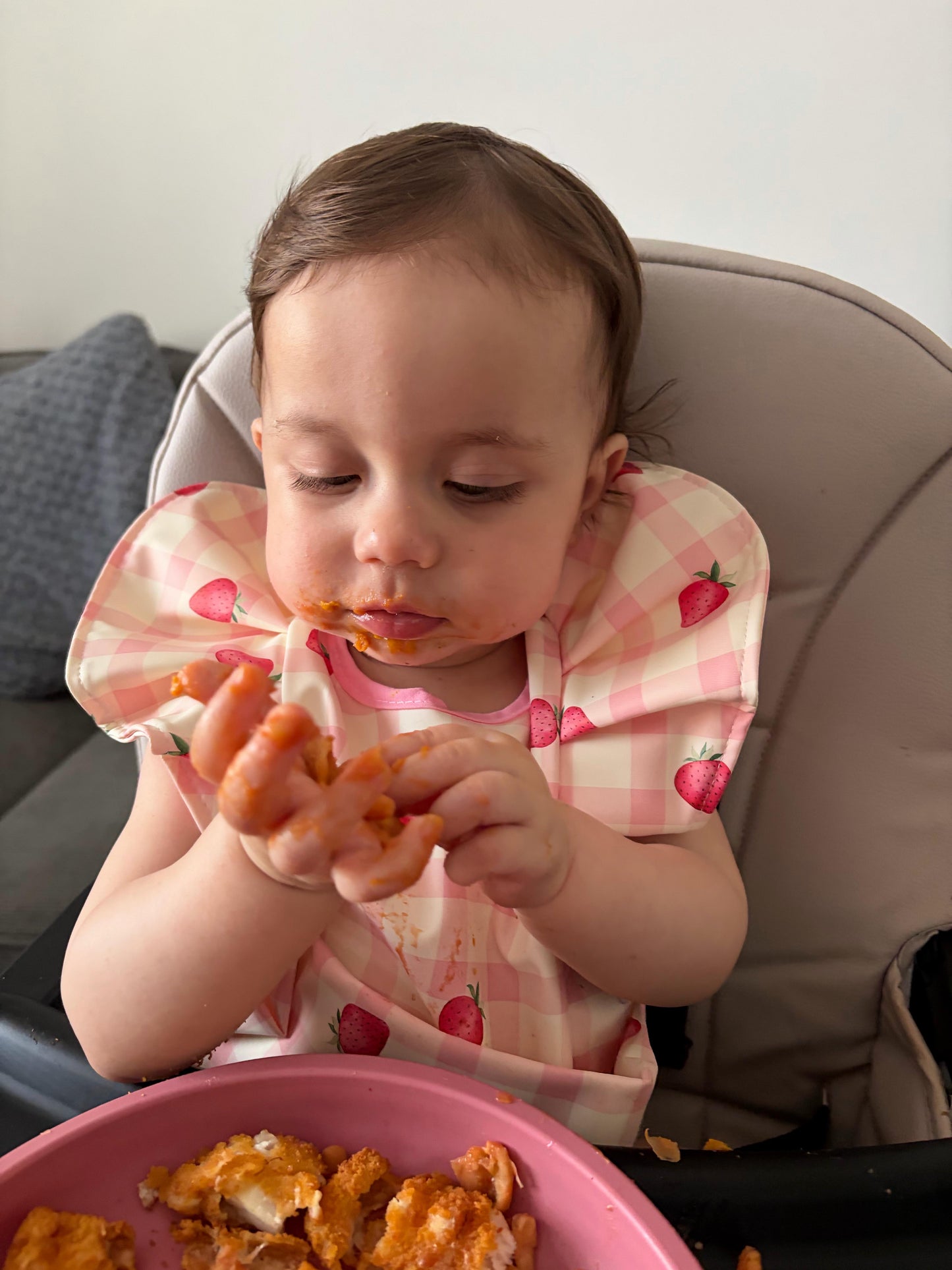 Croissant Pattern Frill Waterproof Bib For 6-18 Months Old - Image 2