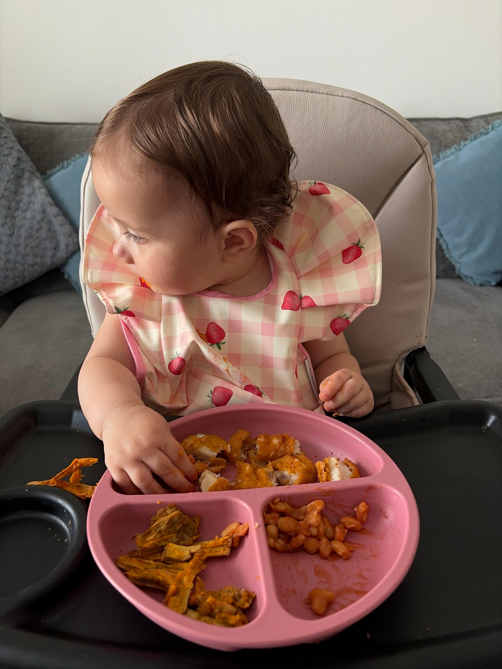 Croissant Pattern Frill Waterproof Bib For 6-18 Months Old - Image 7