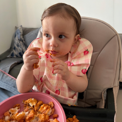 Croissant Pattern Frill Waterproof Bib For 6-18 Months Old - Image 1