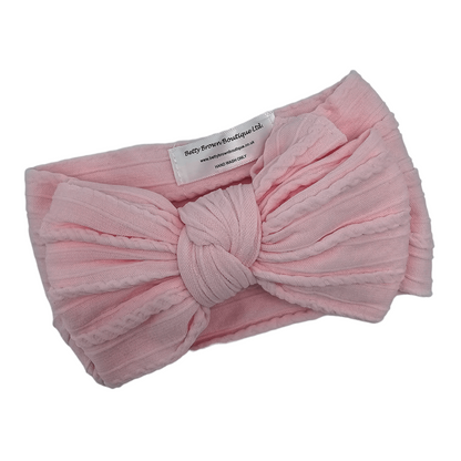 Pink Lemonade Larger Bow Headband For Babies From Newborn - Image 2