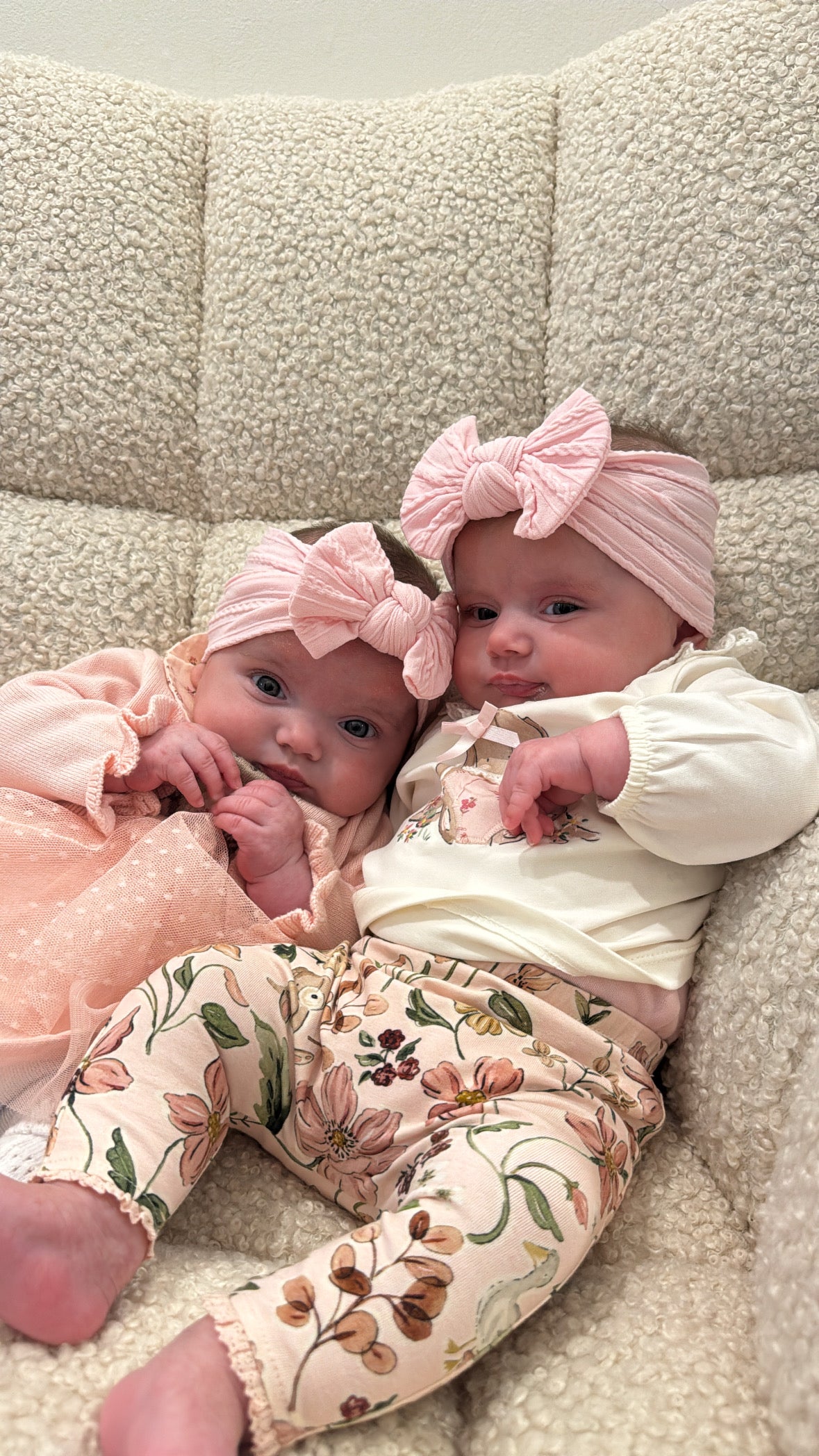 Pink Lemonade Smaller Bow Headband For Babies From Newborn - Image 3