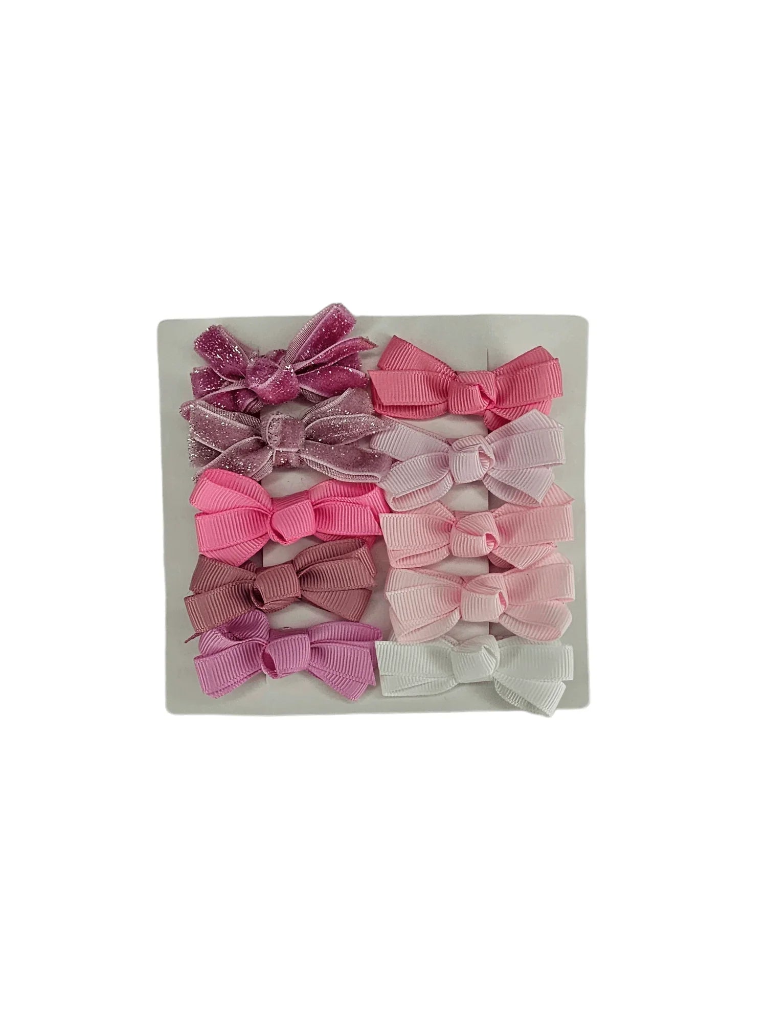 Pink Sparkle Pack of 10 My First 2 inch Bow Clips For Babies - Image 1