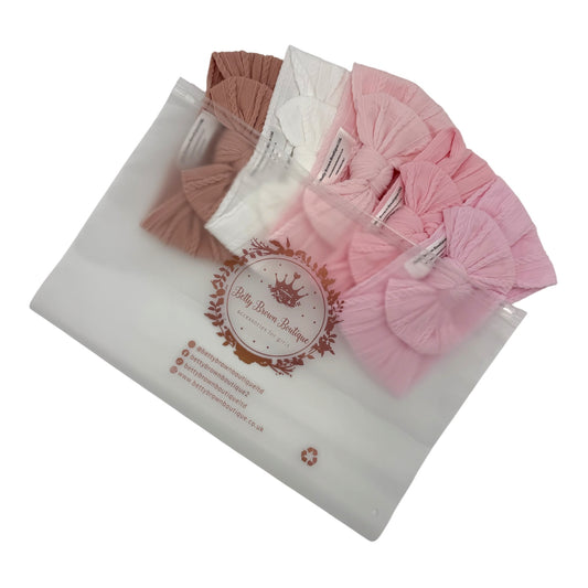 Pink Starter Bundle Smaller Bow Headbands Suitable From Newborn - Image 2