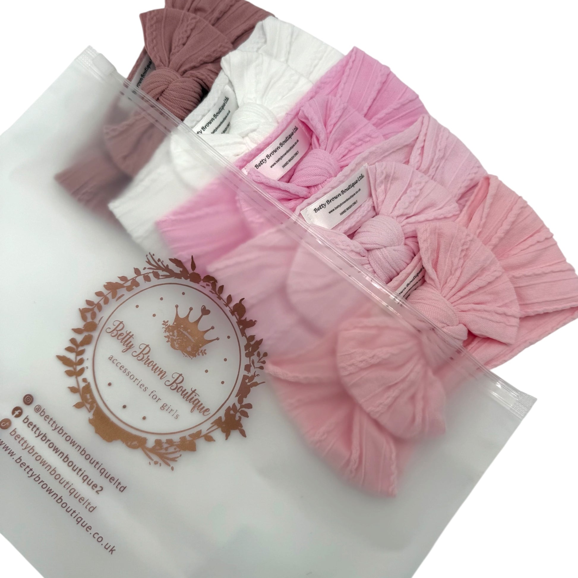 Pink Starter Bundle Smaller Bow Headbands Suitable From Newborn - Image 1