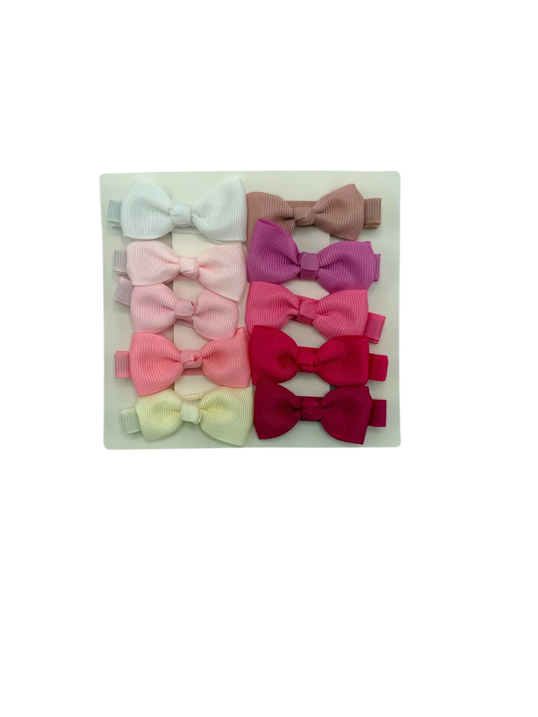 Pinks Pack of 10 My First 2 inch Bow Clips For Baby Girls - Image 1