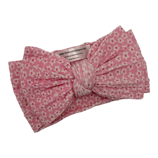 Pale Pink Strawberry Larger Bow Headband For Baby Girls - Image 1