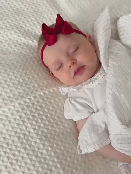 Burgundy 2.5 inch Ribbon Dainty Bow On Headband