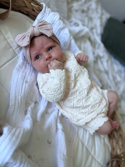 Primrose Pink Smaller Bow Headband For Babies From Newborn - Image 4