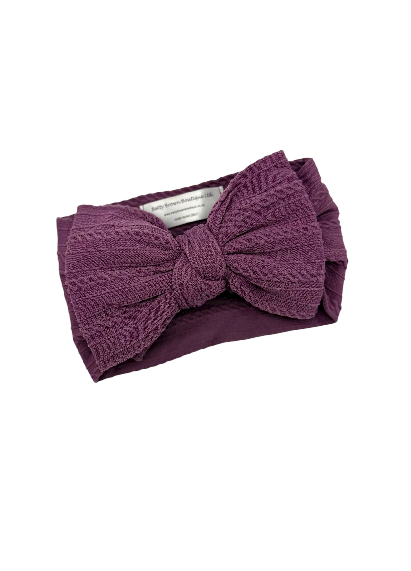 Purple Larger Bow Headband Designed For Newborns to Age 3 - Image 1