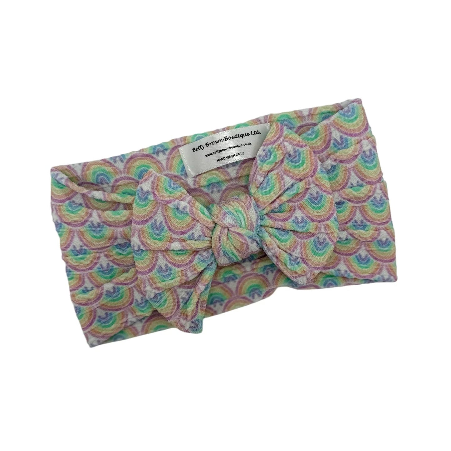 Rainbow Smaller Bow Headband For Babies From Newborn - Image 2