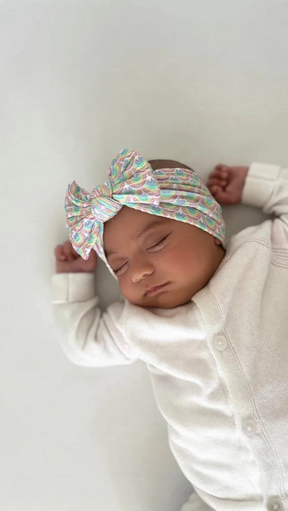 Rainbow Smaller Bow Headband For Babies From Newborn - Image 1