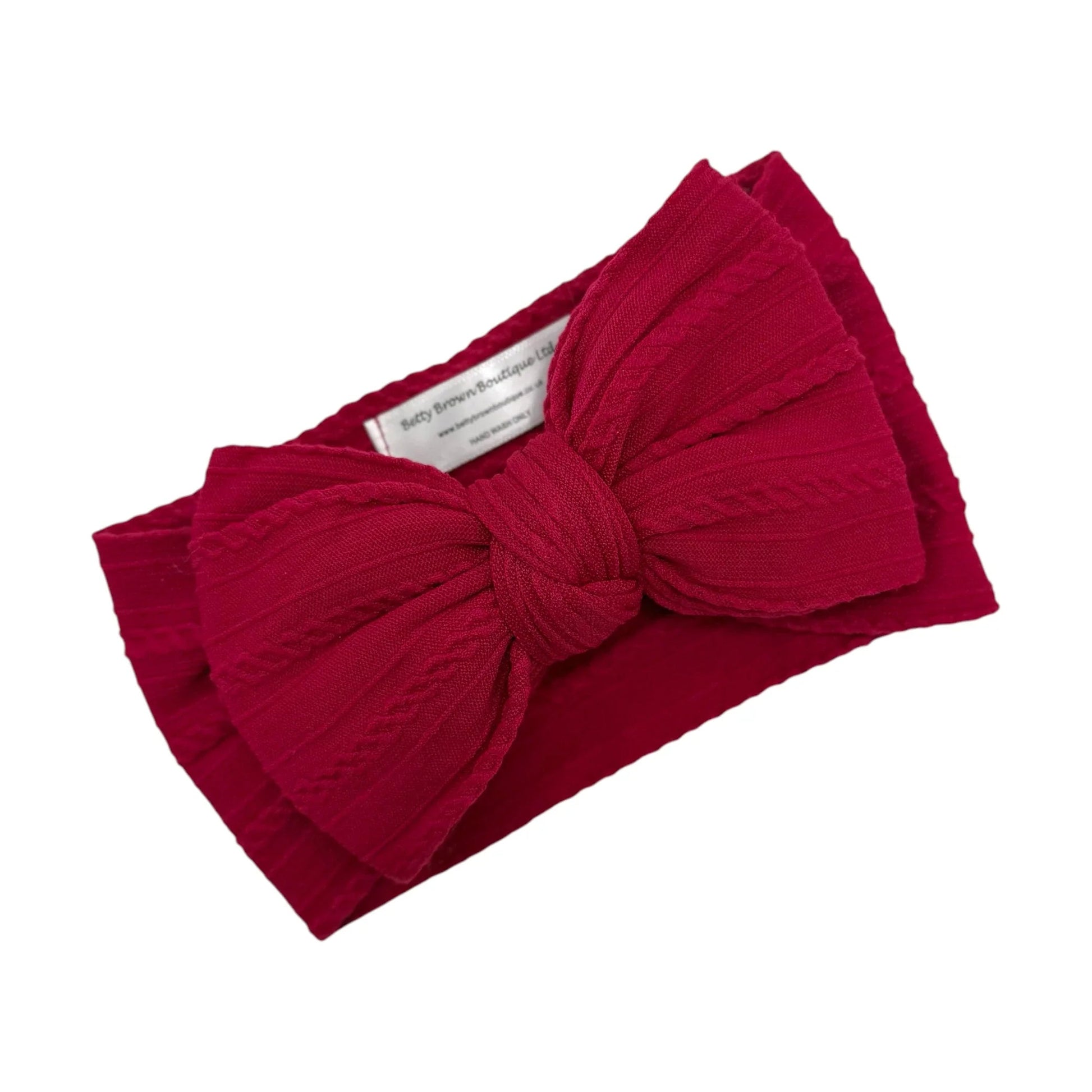 Raspberry Red Larger Bow Headband For Babies From Newborn - Image 2