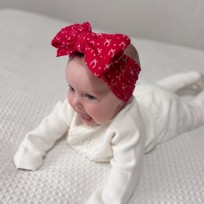 Red Bow Christmas Larger Bow Headband for Babies from Newborn - Image 1