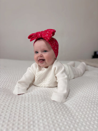Red Bow Christmas Larger Bow Headband for Babies from Newborn - Image 3