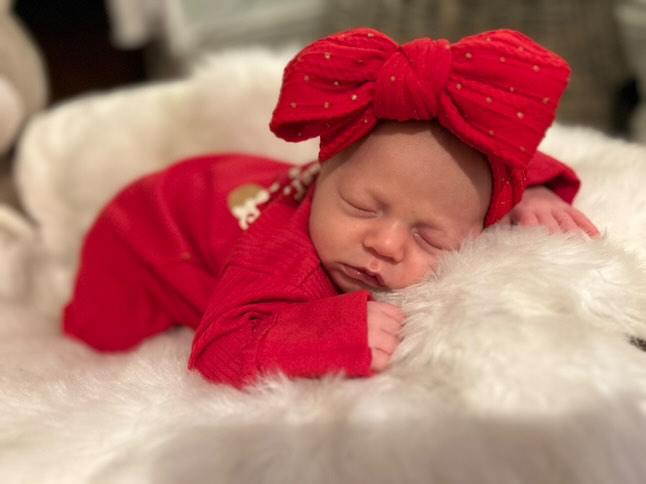 Christmas Red Gold Spot Larger Bow Headband For Baby Girls - Image 3