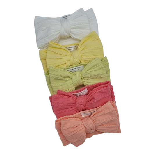 Imperfection Bundle of 5 Larger Bow Cable Knit Headbands