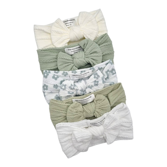 Imperfection Bundle Of 5 Smaller Bow Cable Knit Headbands