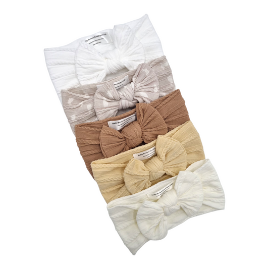 Imperfection Bundle Of 5 Smaller Bow Cable Knit Headbands