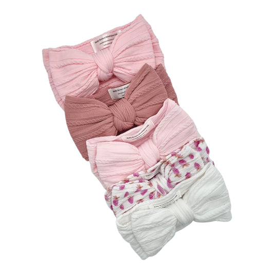 Imperfection Bundle of 5 Larger Bow Cable Knit Headbands