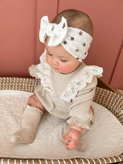 Bumble Bee Smaller Bow Cable Knit Headwrap - Betty Brown Boutique Ltd