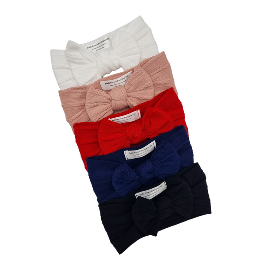 Imperfection Bundle Of 5 Smaller Bow Cable Knit Headbands