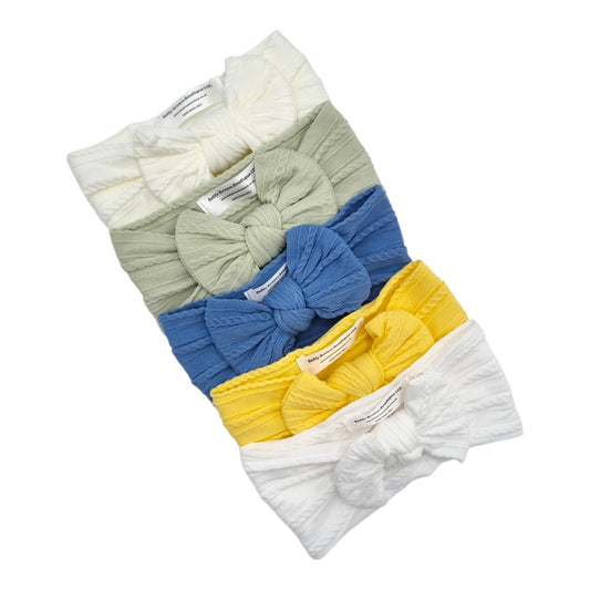Imperfection Bundle Of 5 Smaller Bow Cable Knit Headbands