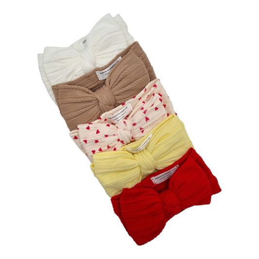 Imperfection Bundle of 5 Larger Bow Cable Knit Headbands