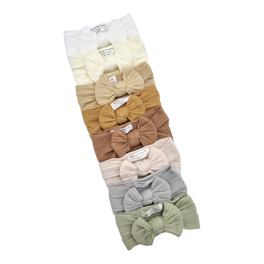Imperfection Bundle Of 8 Smaller Bow Cable Knit Headbands