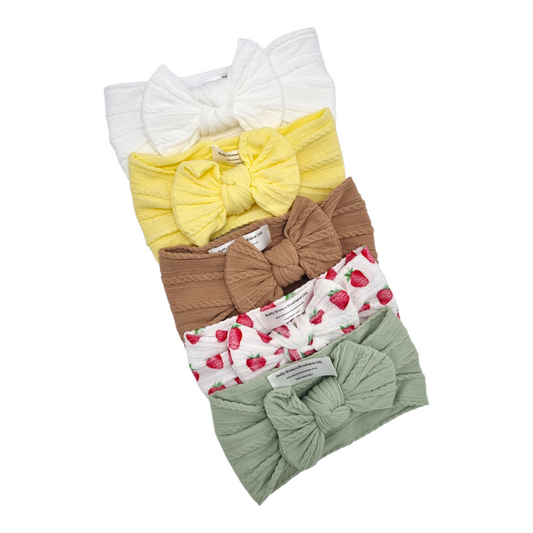 Imperfection Bundle Of 5 Smaller Bow Cable Knit Headbands