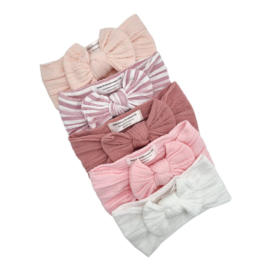 Imperfection Bundle Of 5 Smaller Bow Cable Knit Headbands