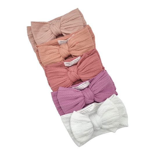 Imperfection Bundle of 5 Larger Bow Cable Knit Headbands
