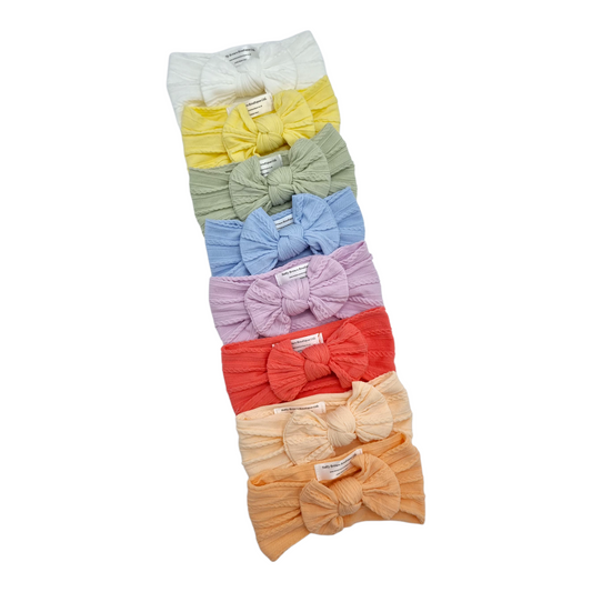 Imperfection Bundle Of 8 Smaller Bow Cable Knit Headbands