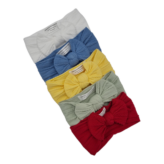 Imperfection Bundle Of 5 Smaller Bow Cable Knit Headbands