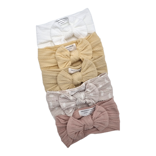 Imperfection Bundle Of 5 Smaller Bow Cable Knit Headbands