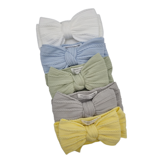 Imperfection Bundle of 5 Larger Bow Cable Knit Headbands