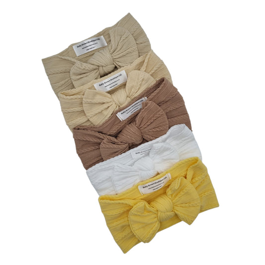 Imperfection Bundle Of 5 Smaller Bow Cable Knit Headbands