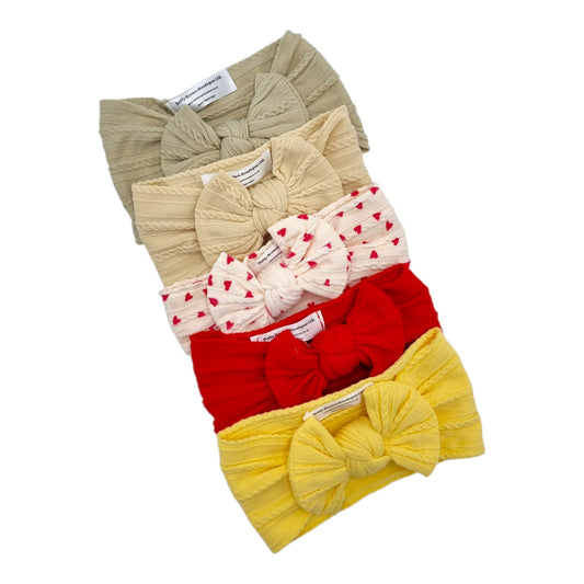 Imperfection Bundle Of 5 Smaller Bow Cable Knit Headbands