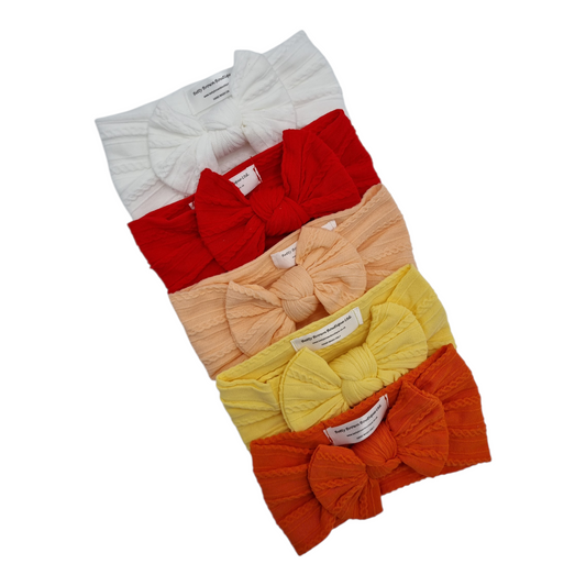 Imperfection Bundle Of 5 Smaller Bow Cable Knit Headbands