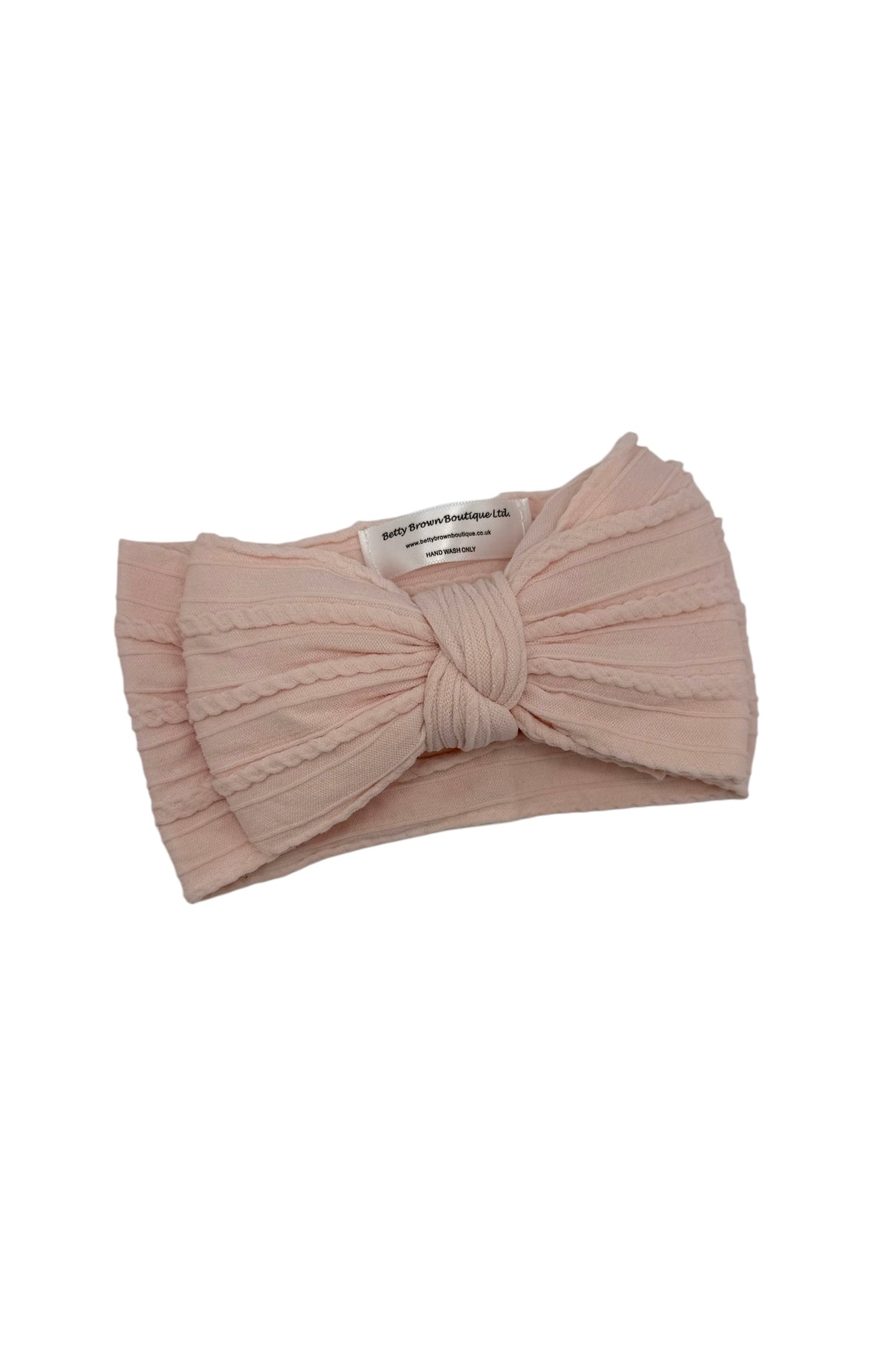 Rosewater Pink Larger Bow Headband For Newborns to Age 3 - Image 2