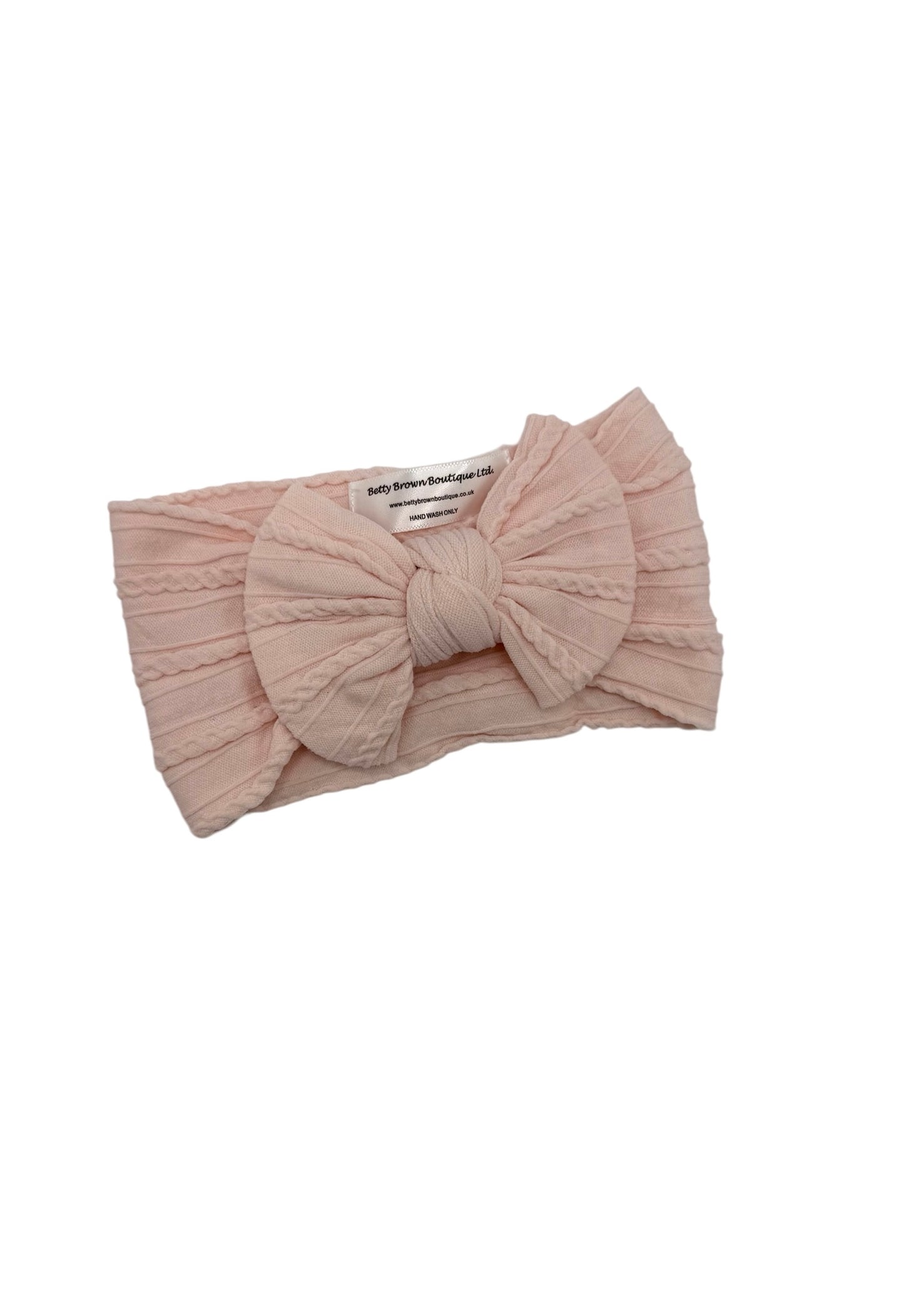 Rosewater Pink Smaller Bow Headband For Babies - Image 2