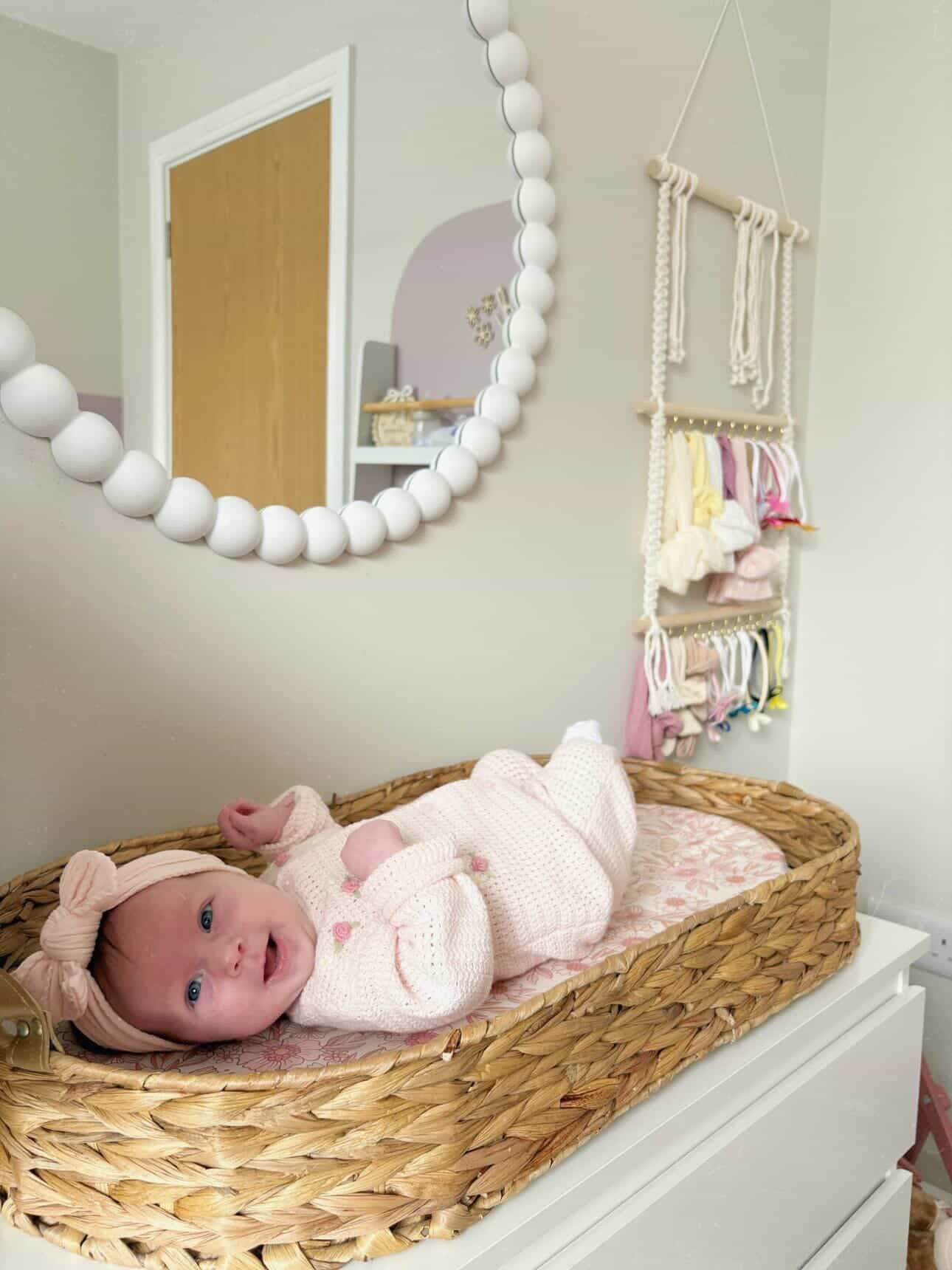 Rosewater Pink Smaller Bow Headband For Babies - Image 5
