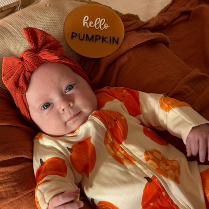 Rust Orange Smaller Bow Headband Perfect For Baby Girls - Image 1